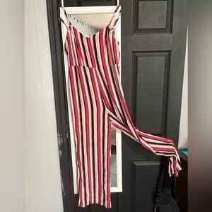 Pink Rose Multicolor Striped Jumpsuit